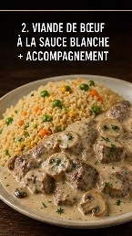 Viande de boeuf à la sauce blanche